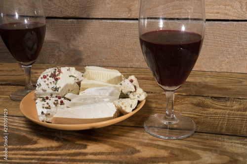 cheese with spices and wine