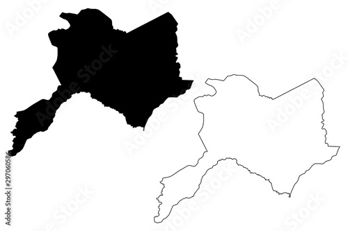Cuvette Department (Departments of the Republic of the Congo, Congo-Brazzaville, Congo Republic,RotC) map vector illustration, scribble sketch Cuvette map