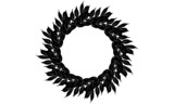 Vector black leaves circle frame