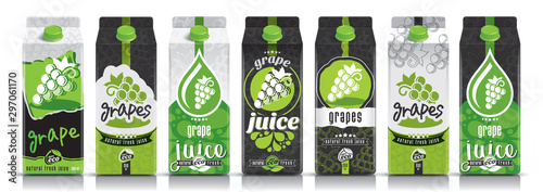Ready design vector grape juice, fruit package set