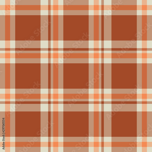 Tartan Seamless Pattern in Brown and White.