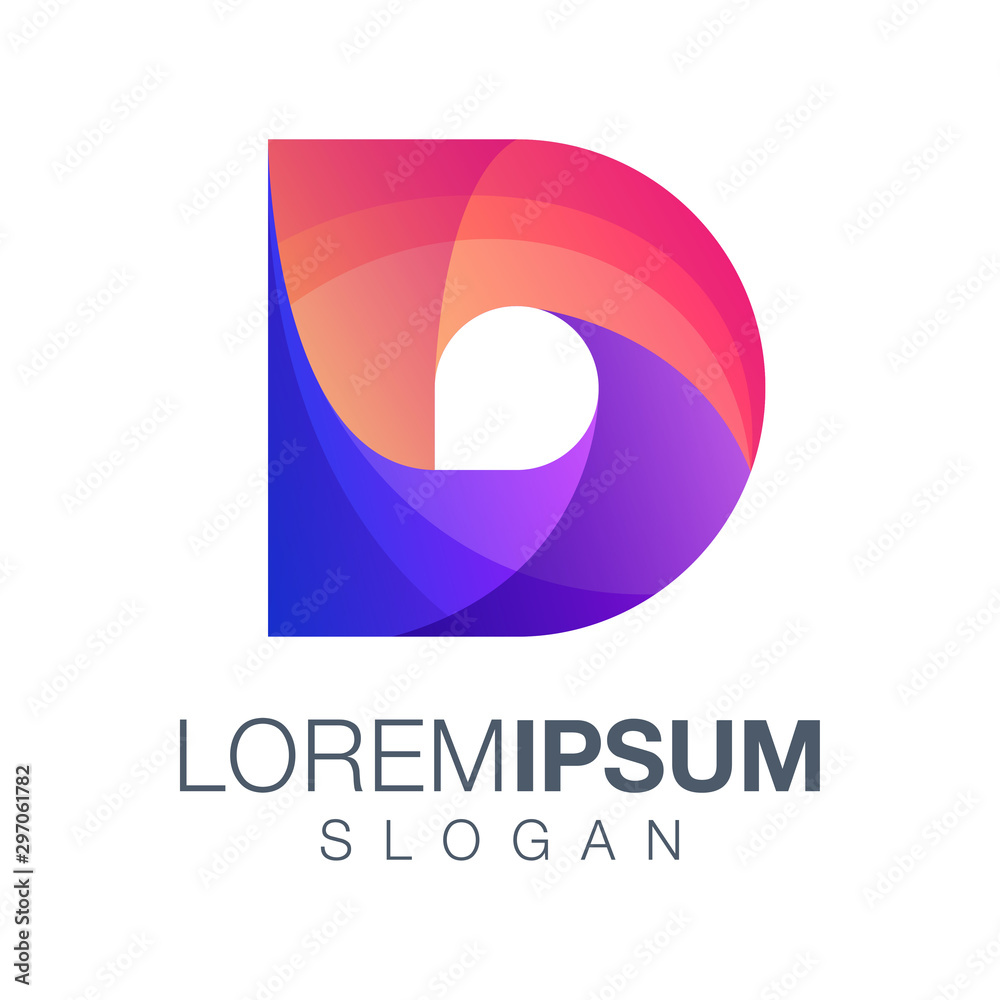 letter D gradient color logo design letter D gradient color logo design