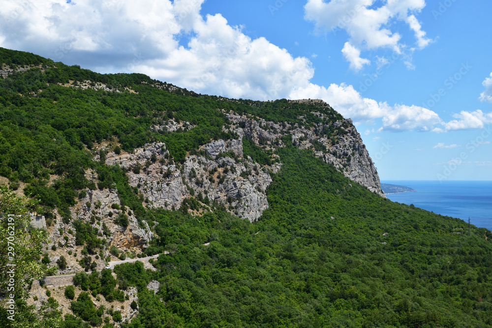 Mountain landscape of the southern coast of Crimea in summer