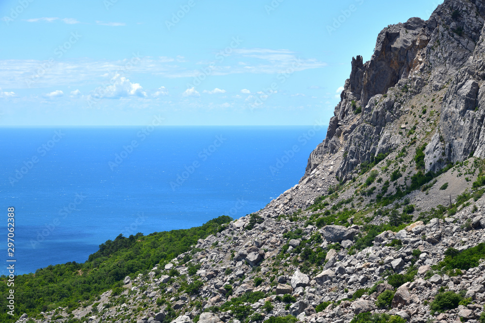 Mountain landscape of the southern coast of Crimea in summer