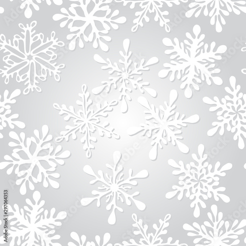 Vector Seamless Pattern with winter snowflakes © alexmakarova