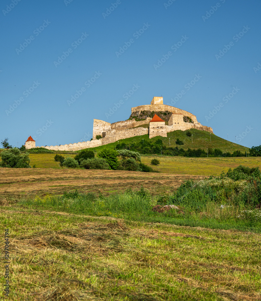 Famous medieval Rupea fortress in Transylvania, Romania, Europe