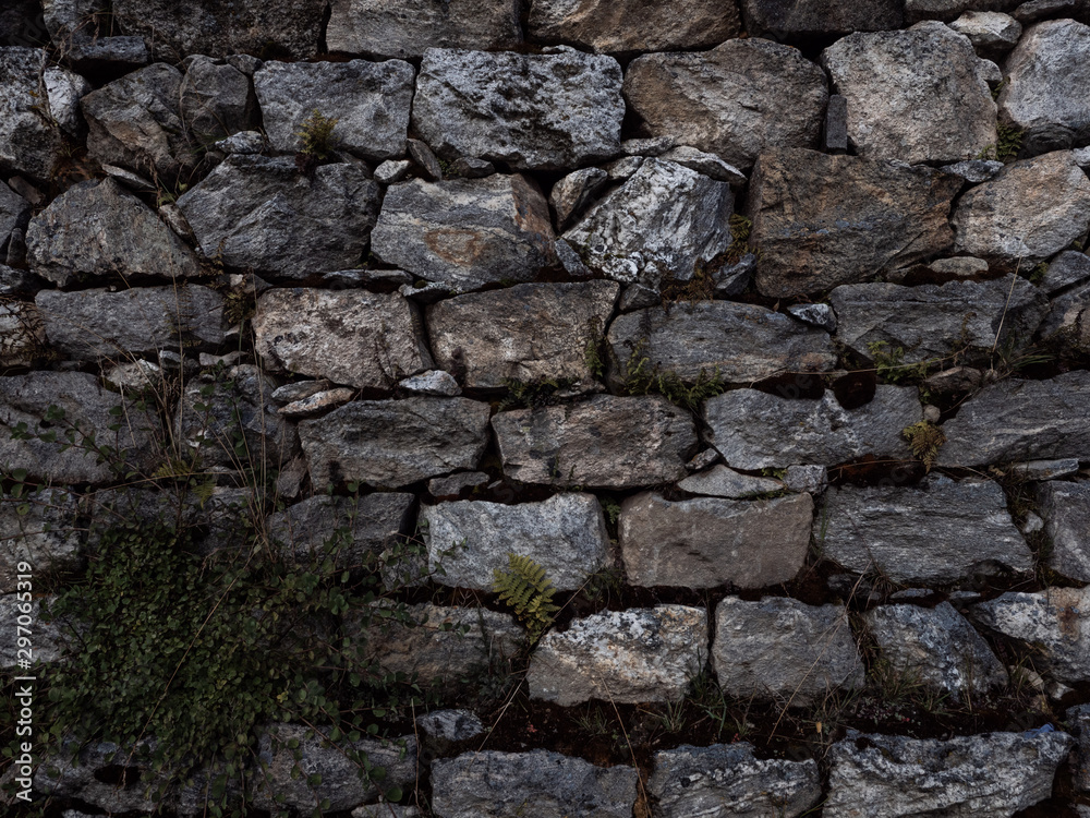 Stone aged brick wall texture background