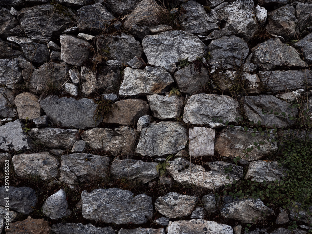 Stone aged brick wall texture background