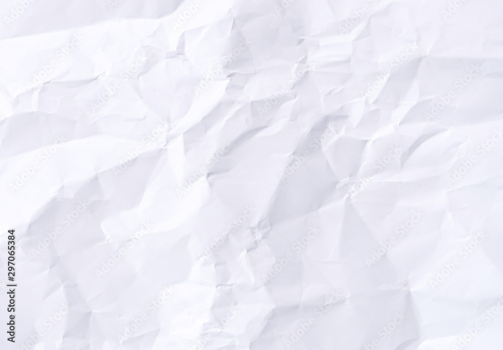 Fototapeta premium White crumpled paper texture background.