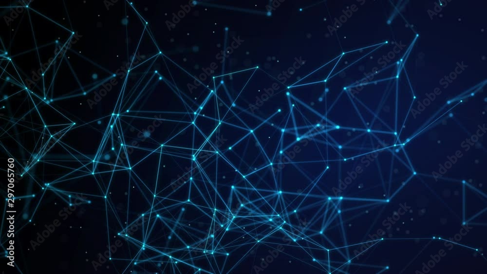 Abstract illustration background motion transformation empty copy space on plexus pattern of future innovation technology digital business with dots line network decentralize communication connection