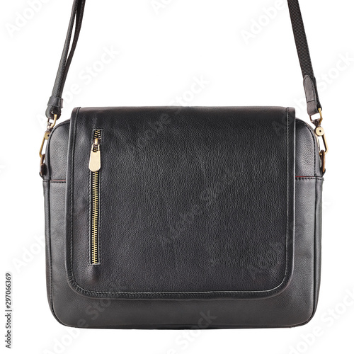Leathercraft bag isolated on a white background