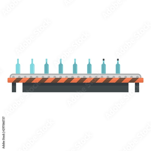 Bottles on roll line icon. Flat illustration of bottles on roll line vector icon for web design