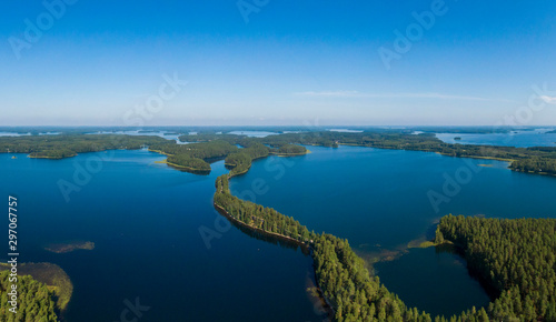 Aerial view of Punkaharju Nature Reserve in Finland photo