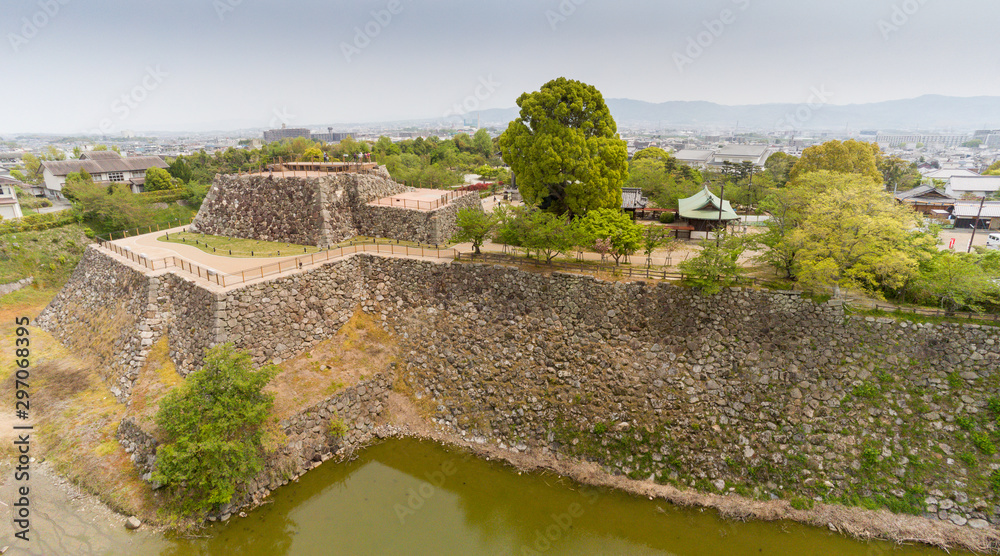 ruins of the main keep of Yamato Koriyama castle