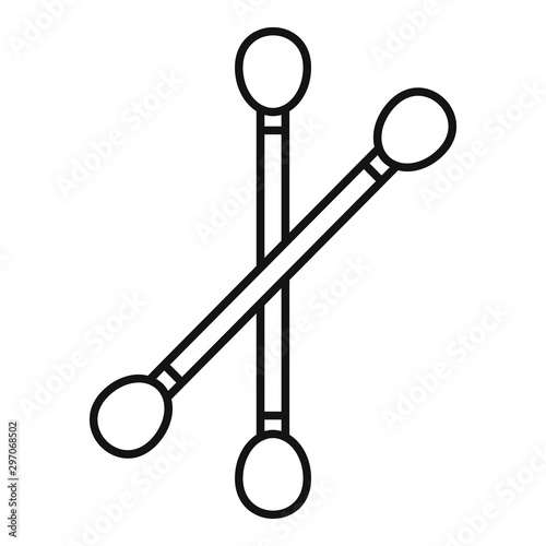 Ear sticks icon. Outline ear sticks vector icon for web design isolated on white background