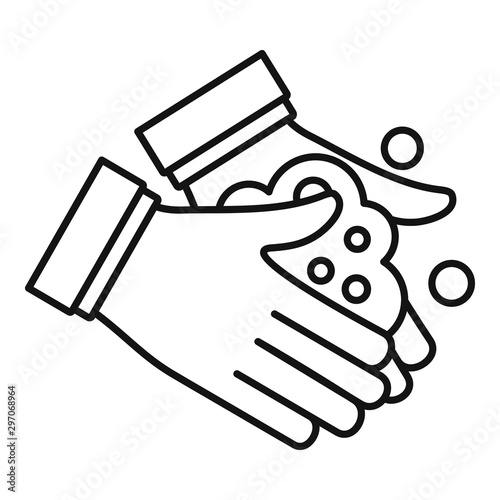 Hand washing icon. Outline hand washing vector icon for web design isolated on white background
