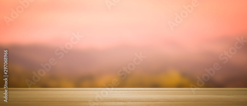 wooden board texture and defocused blur background
