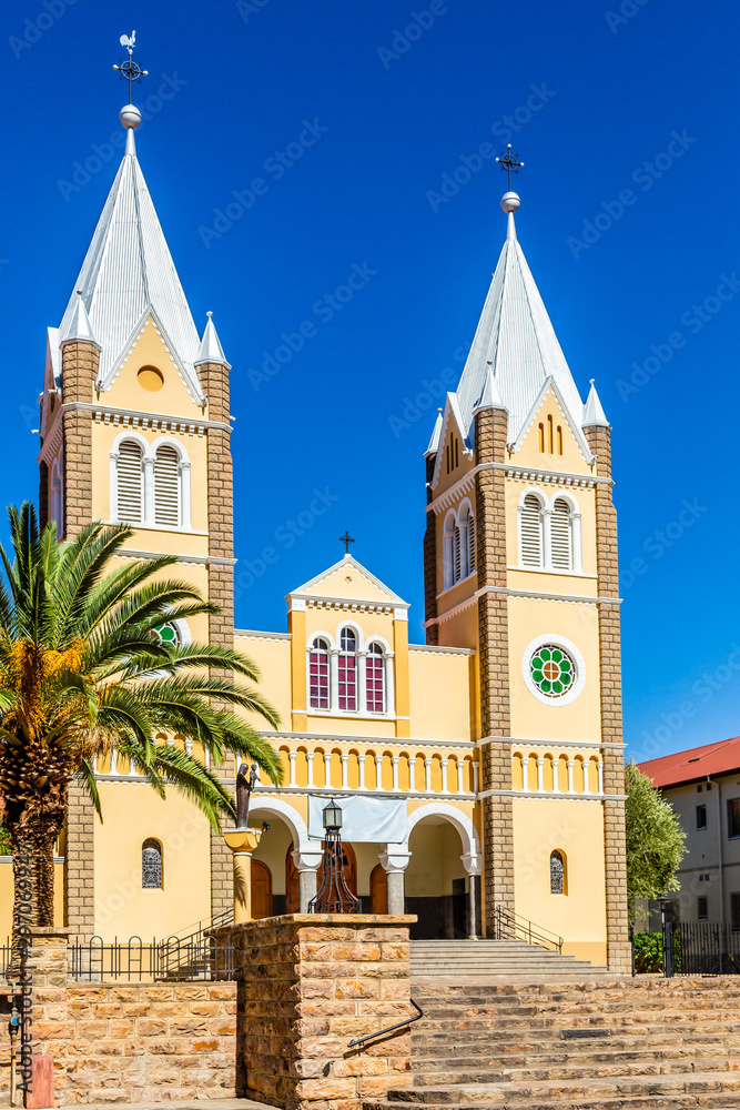 Catholic Saint Mary Church with blue sky in background, Windhoek, Namibia Catholic Saint Mary Church with blue sky in background, Windhoek, Namibia