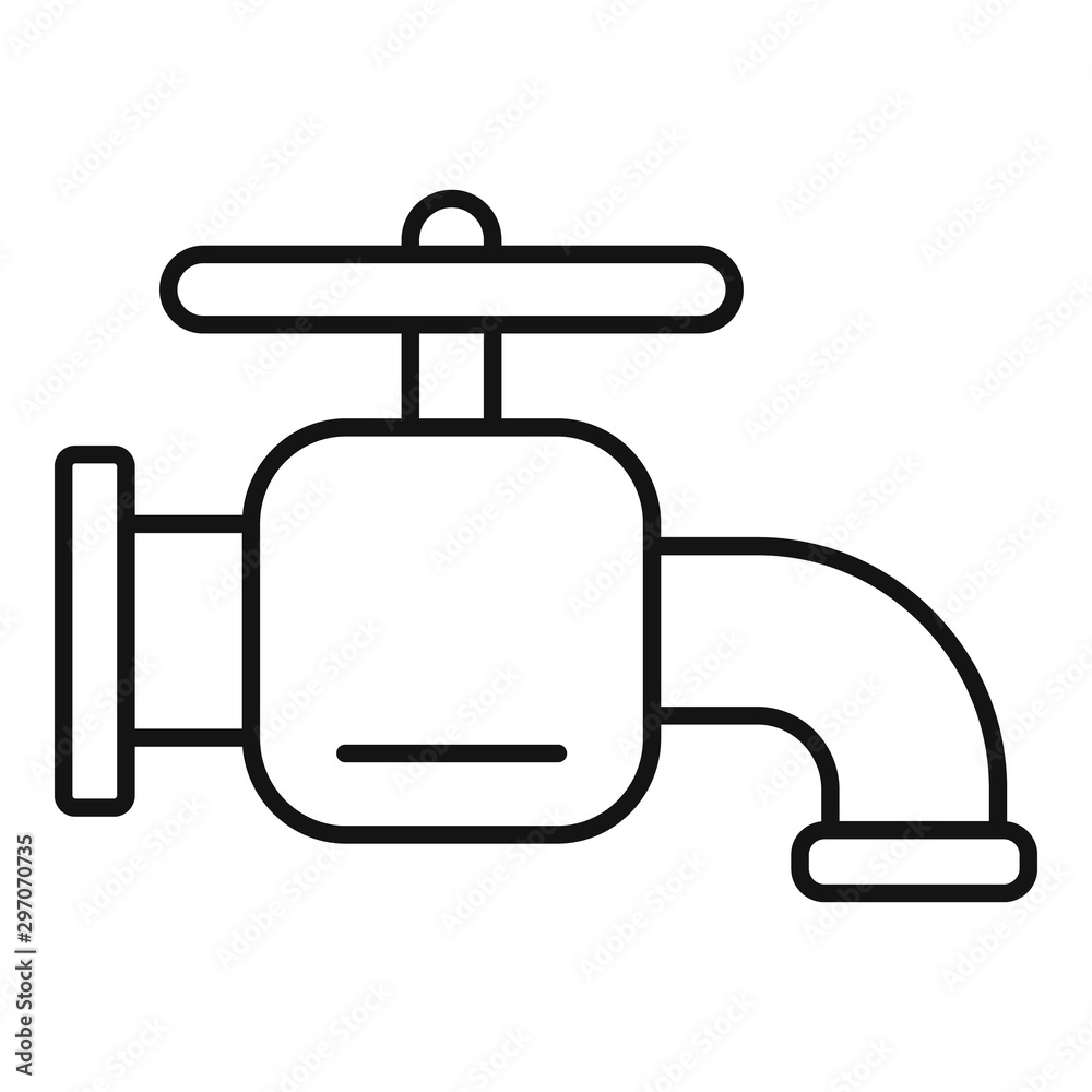 Metal faucet icon. Outline metal faucet vector icon for web design isolated on white background Metal faucet icon. Outline metal faucet vector icon for web design isolated on white background