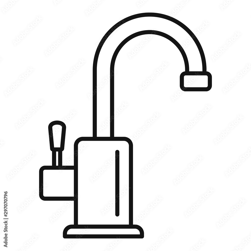 Kitchen water tap icon. Outline kitchen water tap vector icon for web design isolated on white background Kitchen water tap icon. Outline kitchen water tap vector icon for web design isolated on white background