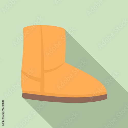 Casual ugg boot icon. Flat illustration of casual ugg boot vector icon for web design