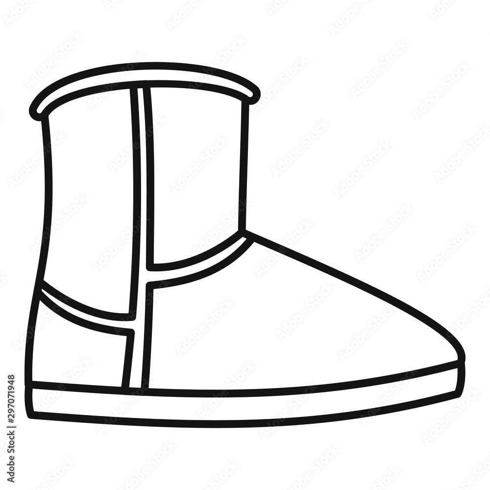 Leather ugg boot icon. Outline leather ugg boot vector icon for web design  isolated on white background Stock Vector | Adobe Stock