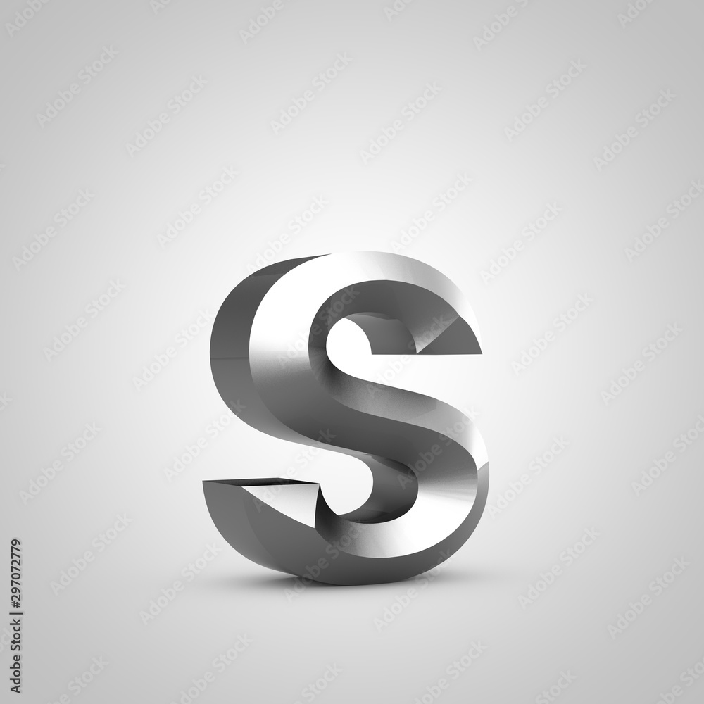 Metal chiseled letter S lowercase