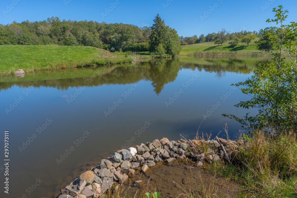 Beulotte Saint Laurent, France - 09 12 2019: Hike in the circuit of the thousand ponds