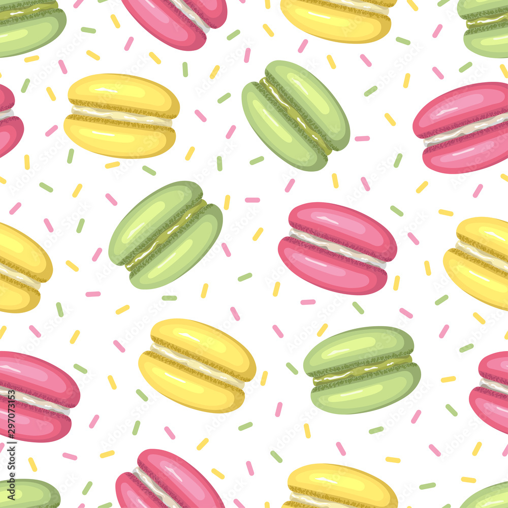 Seamless pattern of macaroons with sprinkles Seamless pattern of macaroons with sprinkles