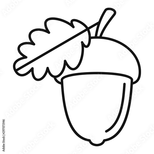Acorn icon. Outline acorn vector icon for web design isolated on white background