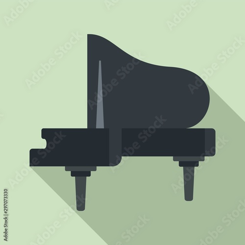 Music grand piano icon. Flat illustration of music grand piano vector icon for web design
