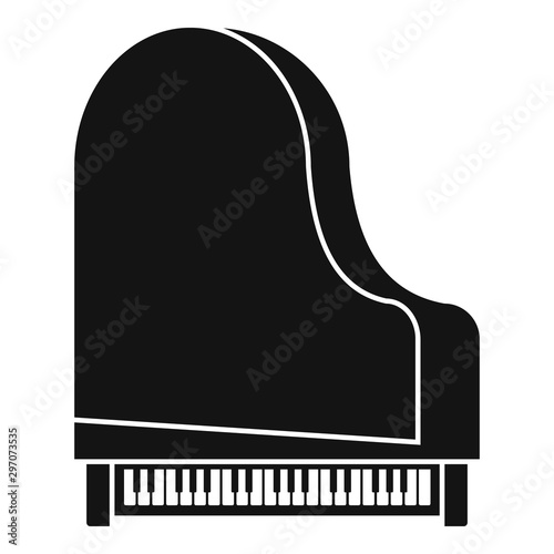 Grand piano top view icon. Simple illustration of grand piano top view vector icon for web design isolated on white background