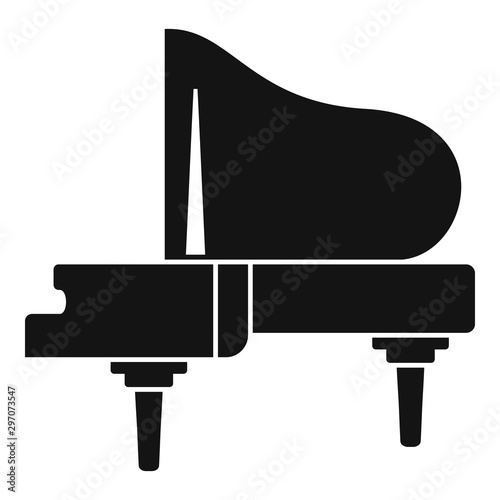 Music grand piano icon. Simple illustration of music grand piano vector icon for web design isolated on white background