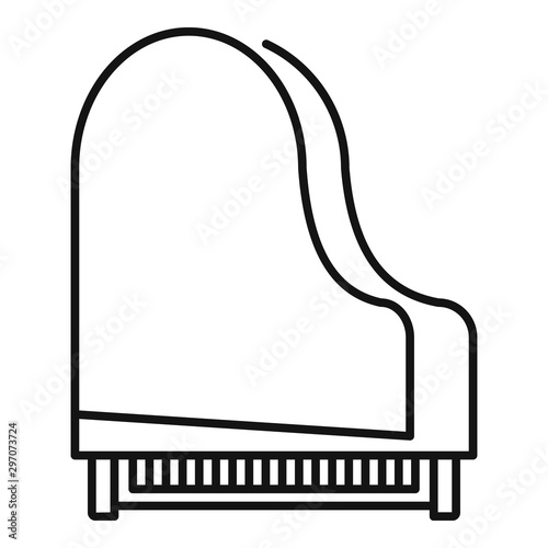 Grand piano top view icon. Outline grand piano top view vector icon for web design isolated on white background
