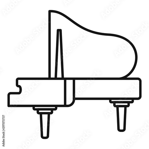 Music grand piano icon. Outline music grand piano vector icon for web design isolated on white background
