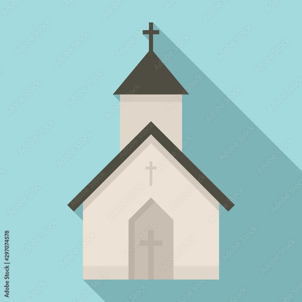 Rural church icon. Flat illustration of rural church vector icon for web design