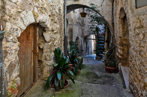 Fototapeta Naklejka Na Ścianę i Meble -  Maranola, Italy, 10/19/2019. Tourist trip in an ancient medieval town
