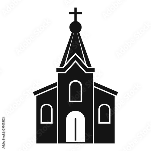 Stone church icon. Simple illustration of stone church vector icon for web design isolated on white background