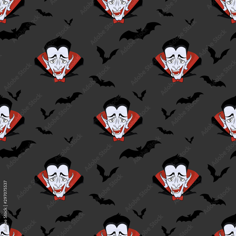 Halloween Seamless Pattern Count Dracula