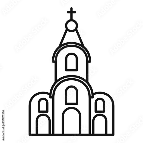 City chapel icon. Outline city chapel vector icon for web design isolated on white background