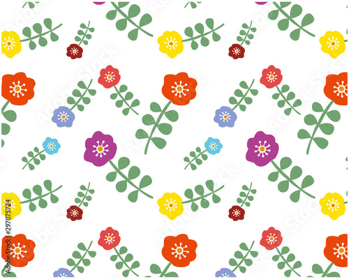 花柄　北欧風　パターン　背景　花