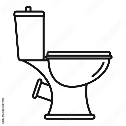 Toilet icon. Outline toilet vector icon for web design isolated on white background