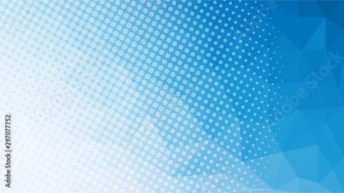 blue low poly geometric with halftone web page size background
