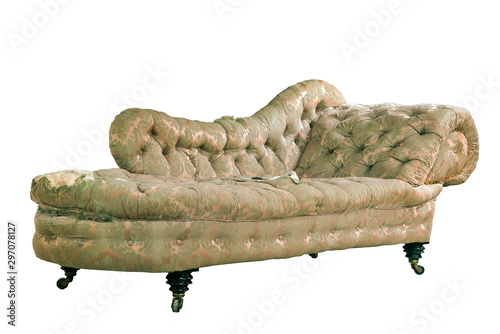 Tableau sur toile Vintage chaise longue shabby original isolated on white