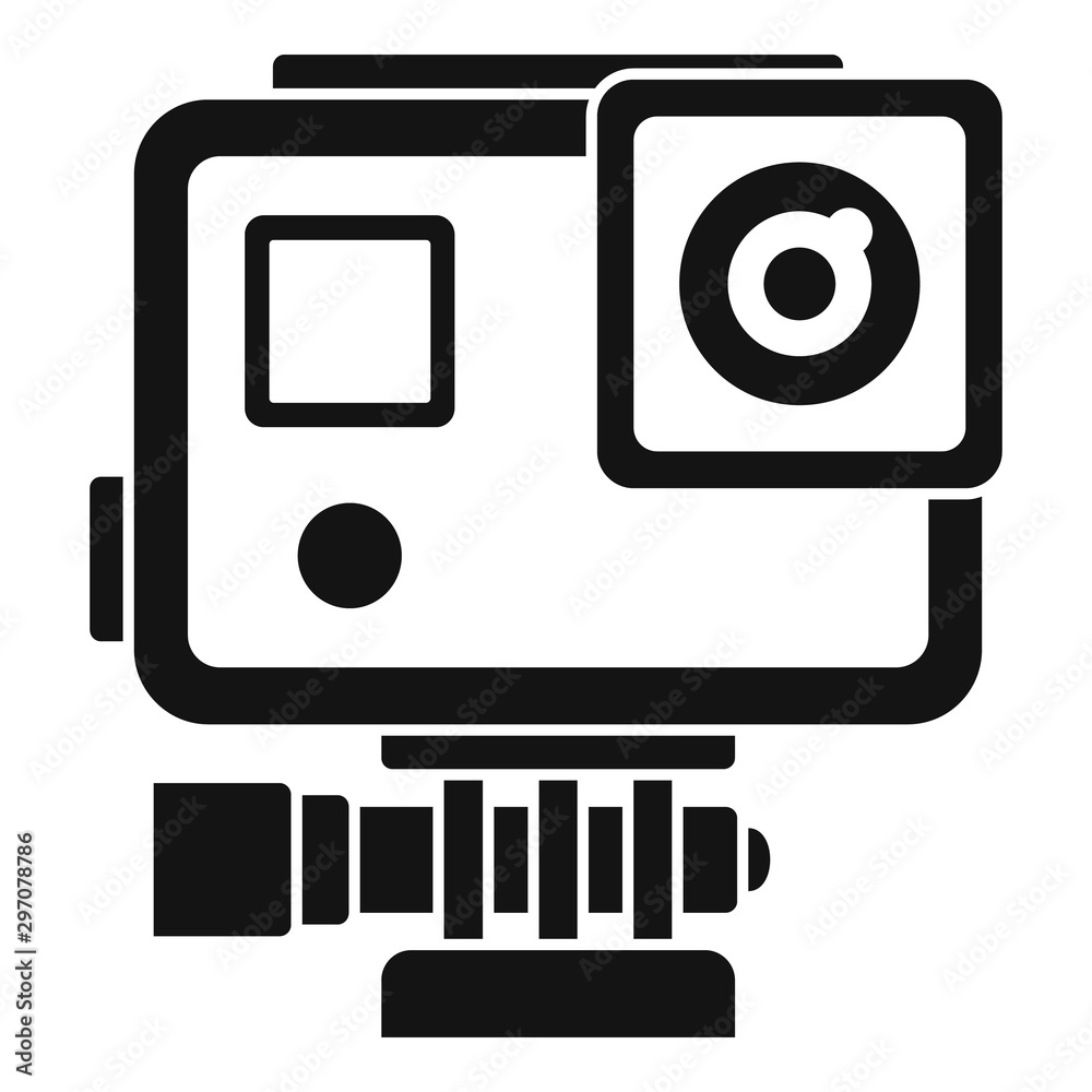 Sport action camera icon. Simple illustration of sport action camera vector  icon for web design isolated on white background Stock Vector | Adobe Stock