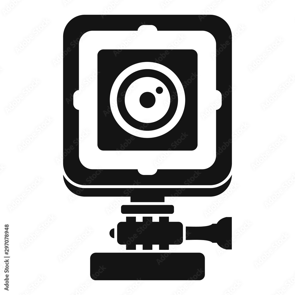 Bike action camera icon. Simple illustration of bike action camera vector icon for web design isolated on white background Bike action camera icon. Simple illustration of bike action camera vector icon for web design isolated on white background