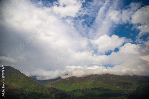 clouds over mountains