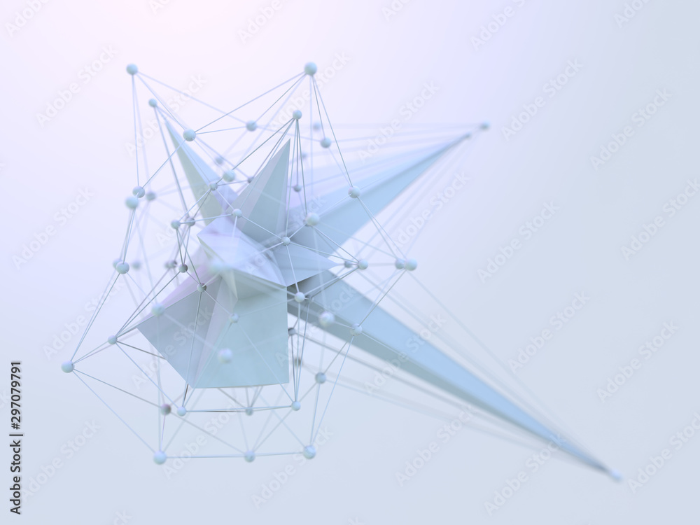 Abstract polygonal space low poly background with connecting dots and lines. 3D Abstract polygonal space low poly background with connecting dots and lines. 3D