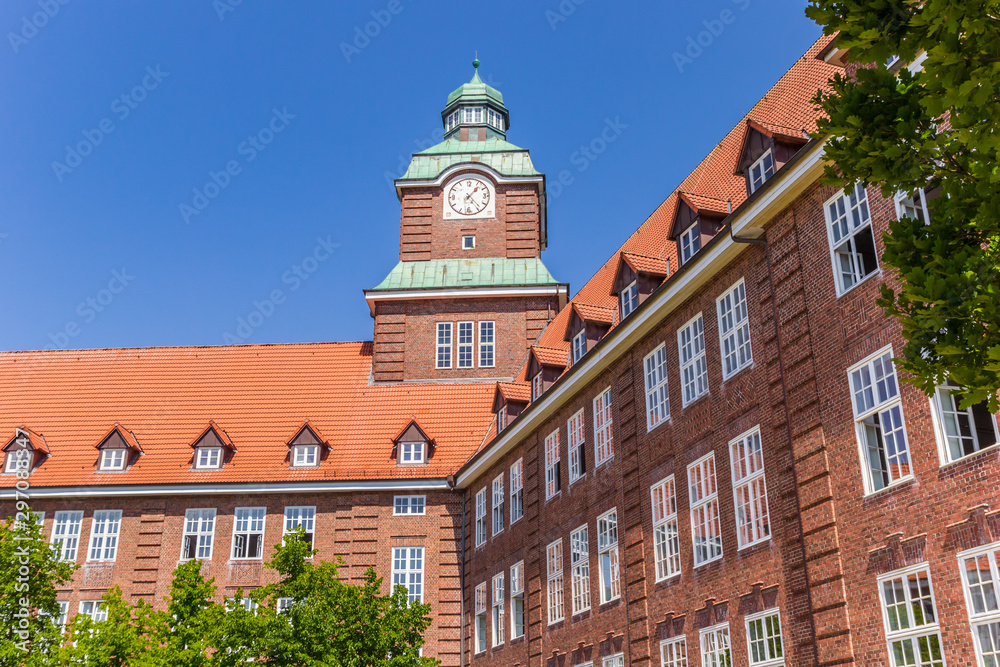 Historic building of the old Gymnasium school in Flensburg, Germany