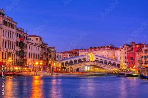  Rialto Bridge and Grand Canal in a blue hour. © StockPhotoAstur